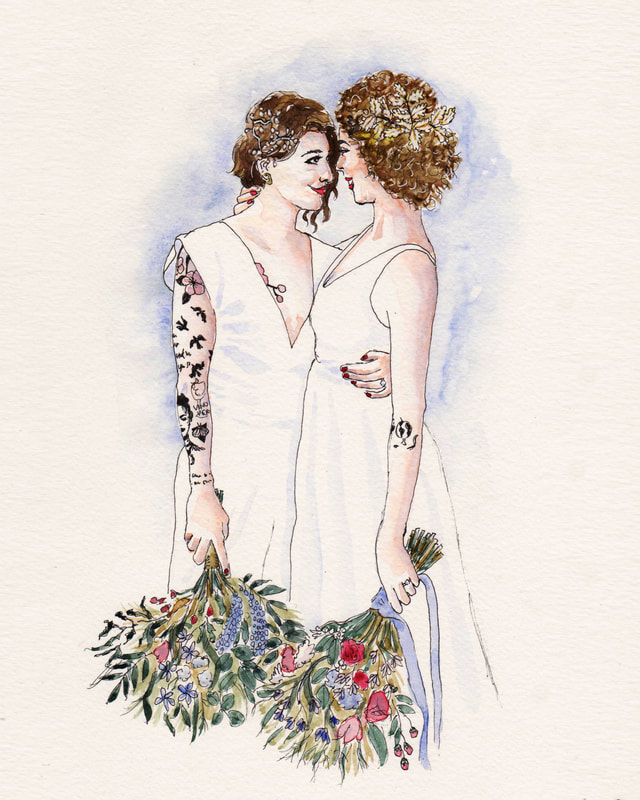 lesbian wedding portrait